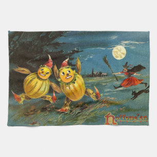 Linge De Cuisine Caractères et sorcière de citrouille de Hallowee