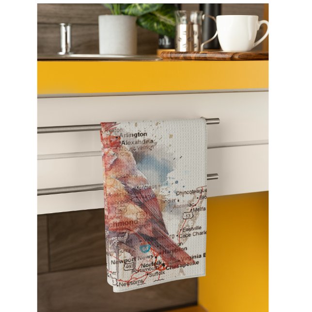 Linge De Cuisine Cardinal sur Virginia Road Map (Créateur téléchargé)