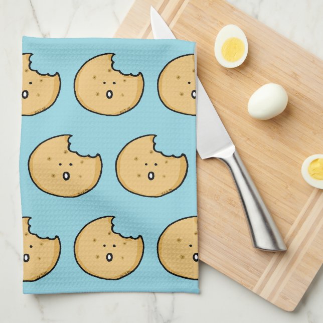 Linge De Cuisine Caricature amusante de biscuits avec une pointe (Quart Plié)