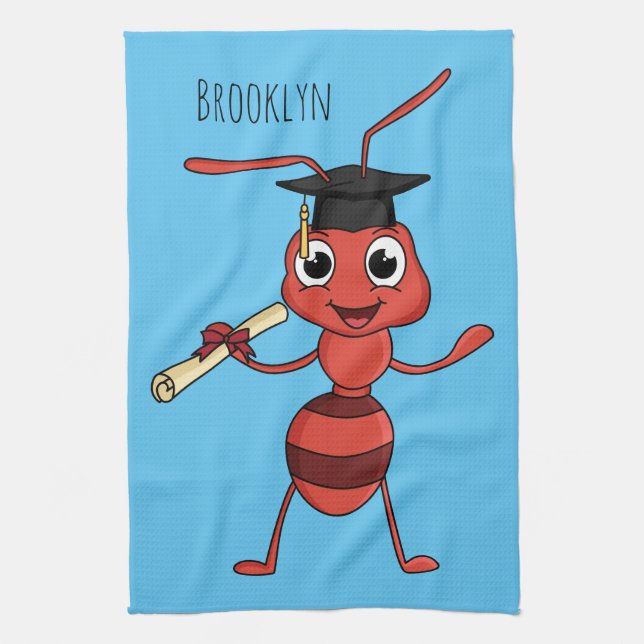Linge De Cuisine Caricature de fourmi rouge joyeux (Vertical)