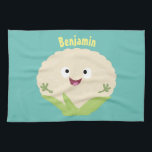 Linge De Cuisine Caricature de légume de chou-fleur joyeux<br><div class="desc">Ce joli chou-fleur est plein de plaisir végétal! Dessiné dans un joyeux style de dessin animé pour les amateurs de légumes !</div>