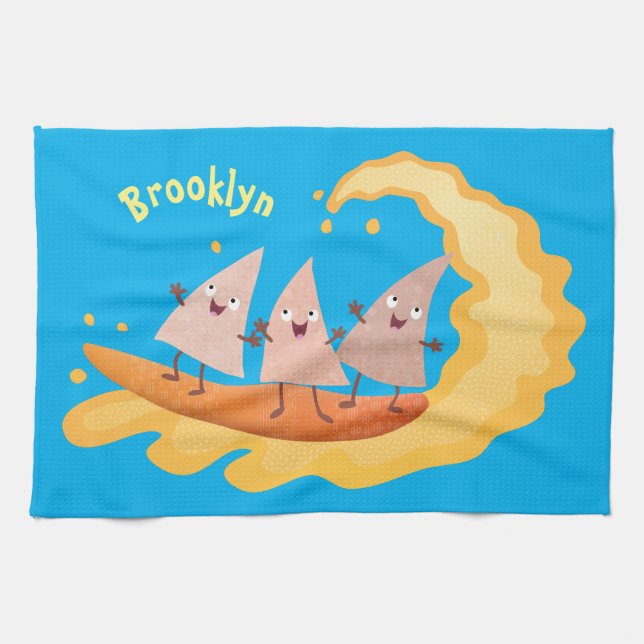 Linge De Cuisine Caricature de surf pour chips de maïs mignonette n (Horizontal)
