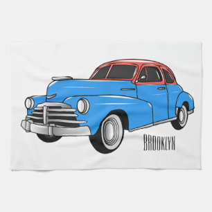Linge De Cuisine Caricature de voiture classique 1948