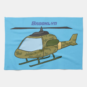Linge De Cuisine Caricature d'hélicoptère camoflage de l'armée