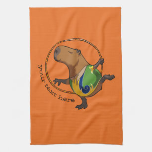 Linge De Cuisine Caricature du capybara hythmic Hoop