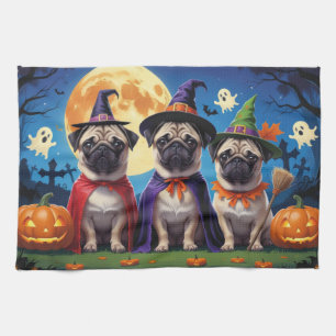 Linge De Cuisine Carlin chien Citrouille Halloween drôle