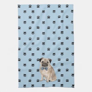 Linge De Cuisine Carlin Dog Empreinte de patte Motif