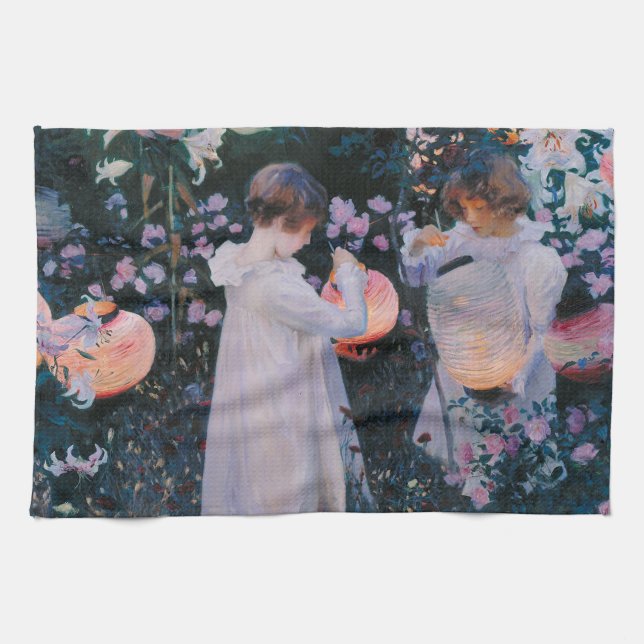 Linge De Cuisine Carnation Lily Lily Rose John Singer Sargent Art (Horizontal)