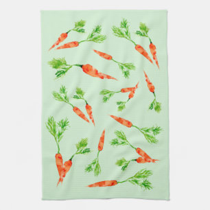 Linge De Cuisine Carottes d'orange amusant motif d'aquarelle végéta