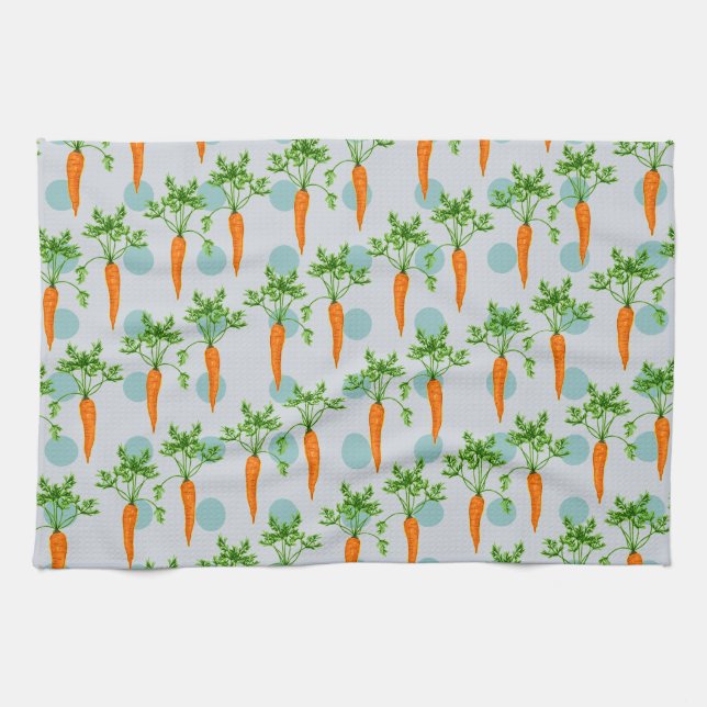 Linge De Cuisine Carottes motifs plantes carottes (Horizontal)