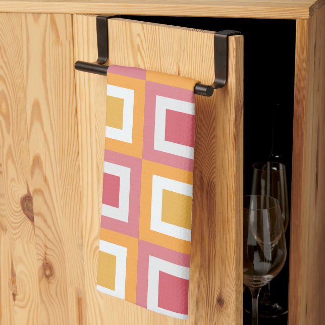Linge De Cuisine Carré coloré géométrique (Pliage en tiers)