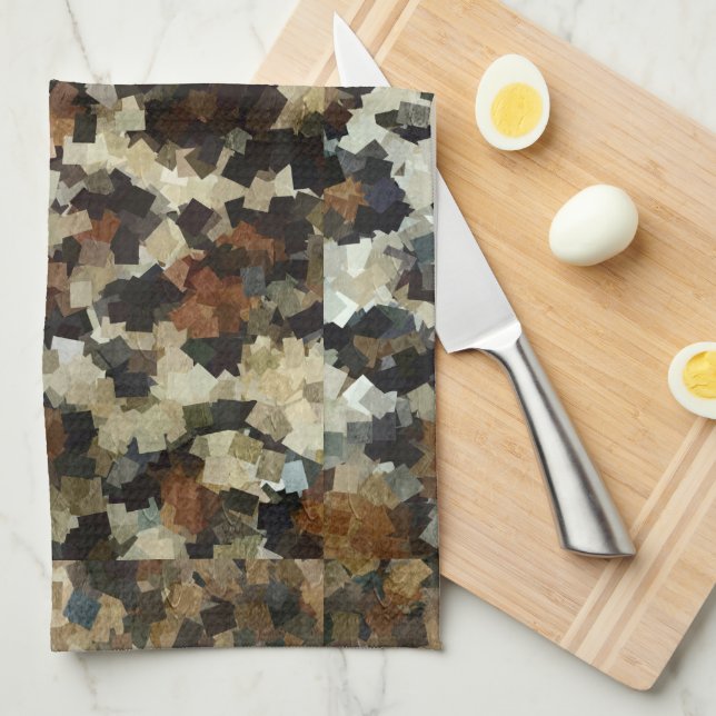 Linge De Cuisine Carré noir Brown de style léopard Motif (Quart Plié)