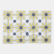Carreau de marguerite méditerranéenne bleu marine 