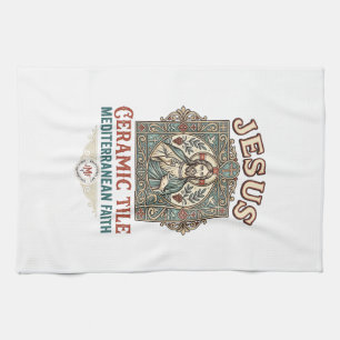 Linge De Cuisine Carreau en céramique Jésus Méditerranéen Foi Jésus