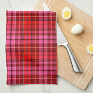 Linge De Cuisine Carreau tartan rouge bordeaux rose