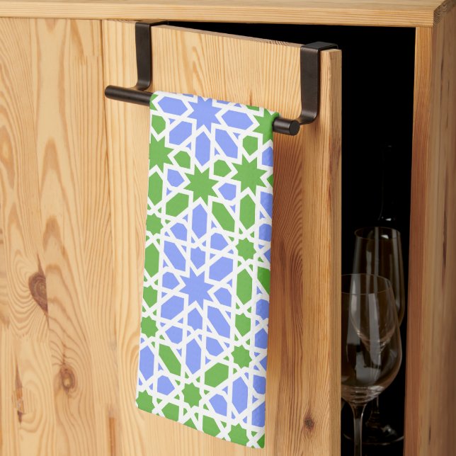 Linge De Cuisine Carreaux Andalous 7 (Pliage en tiers)