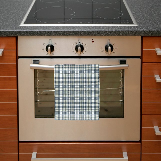 Linge De Cuisine Carreaux Bleu Denim Vert Sauge Blanc (Créateur téléchargé)
