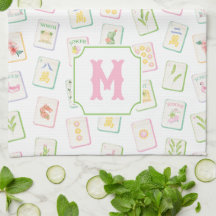 Carreaux de Mahjong à monogramme d'été austral en 