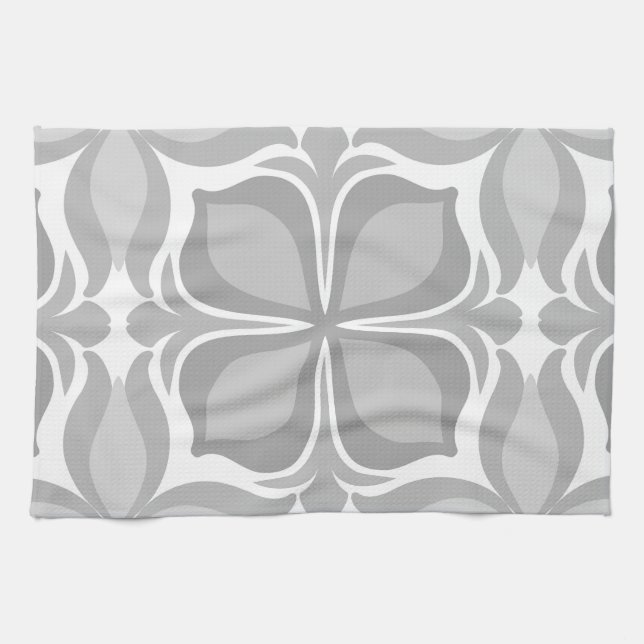 Linge De Cuisine Carreaux géométriques neutres (Horizontal)