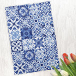 Linge De Cuisine Carreaux Motif bleu blanc aquarelle<br><div class="desc">Joli motif en carreaux bleu et blanc indigo en aquarelle. Art original de Nic Squirrell.</div>