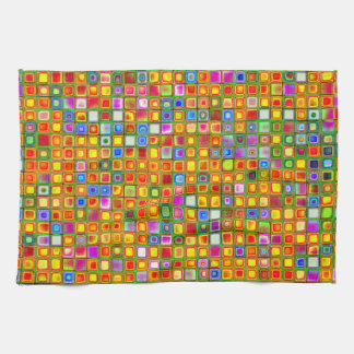 Linge De Cuisine Carreaux multicolores 'Terracotta' Orange Motif