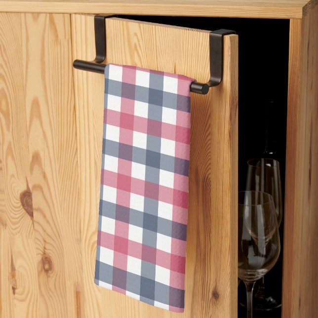 Linge De Cuisine Carreaux Rouge Blanc et Bleu (Pliage en tiers)