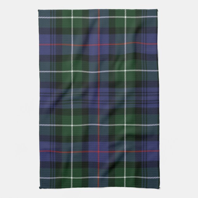 Linge De Cuisine Carreaux rustiques violet et vert Tartan (Vertical)