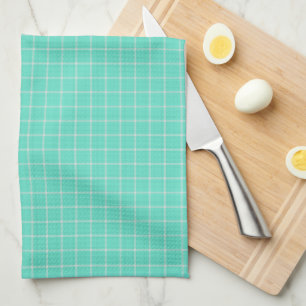 Linge De Cuisine Carreaux Turquoise Bleu