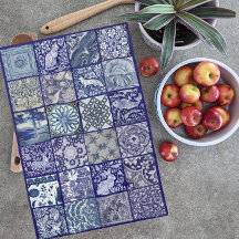 Carrelage bleu blanc Design Antique Vintage