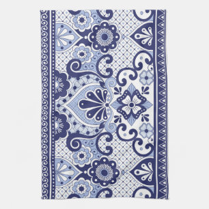 Linge De Cuisine Carrelage d'art populaire mexicain Talavera bleu e