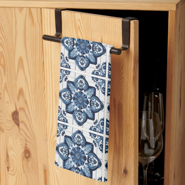 Linge De Cuisine Carrelage méditerranéen, Portugais, Azulejo, Majol (Pliage en tiers)