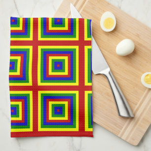 Linge De Cuisine Carrés en couche des couleurs primaires