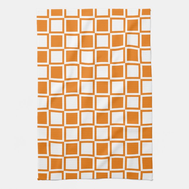 Linge De Cuisine Carrés Orange Bold Mod (Vertical)