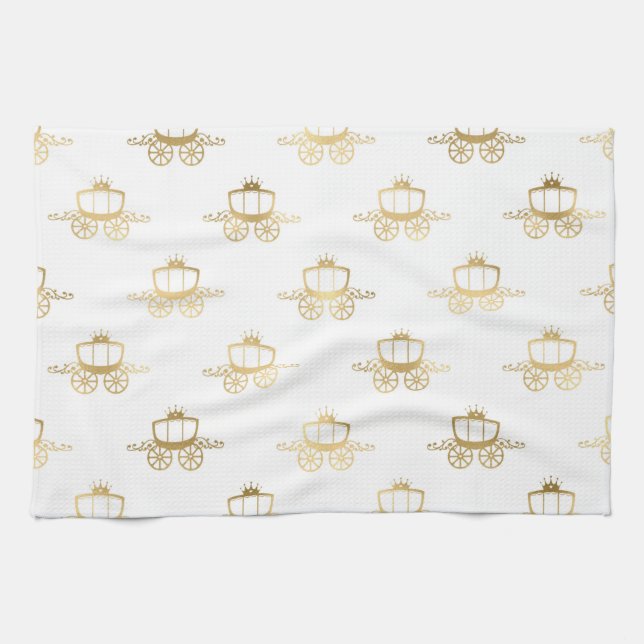 Linge De Cuisine Carrosses Dorés Cendrillon Princesse Royale Magie (Horizontal)