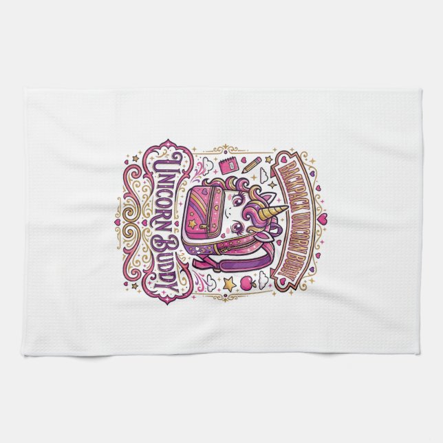 Linge De Cuisine Cartable Licorne Copain Licorne Conception De Marc (Horizontal)