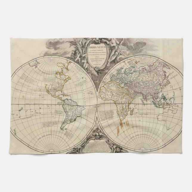Linge De Cuisine Carte 8 du monde (Horizontal)