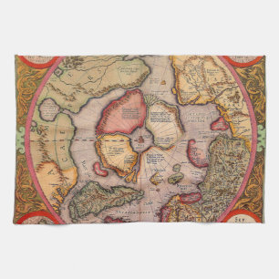 Linge De Cuisine Carte antique du pôle Nord par Mercator