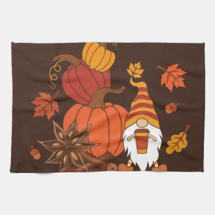 Linge De Cuisine Carte Citrouille Gnome d'automne