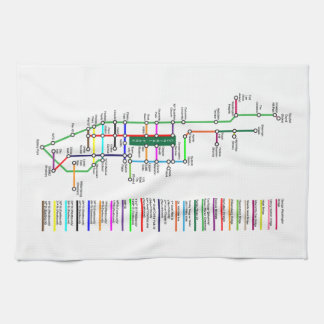 Linge De Cuisine Carte cycliste New York City Bike Map 16x24 Cotton