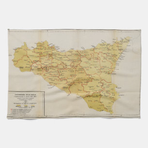 Linge De Cuisine Carte d'activité de Mafia en Sicile Italie 1900