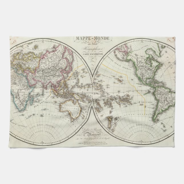 Linge De Cuisine Carte d'atlas de Paris (Horizontal)
