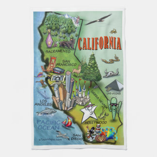 Linge De Cuisine Carte de bande dessinée de la Californie
