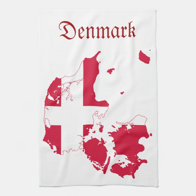 Linge De Cuisine Carte de drapeau du Danemark (Vertical)