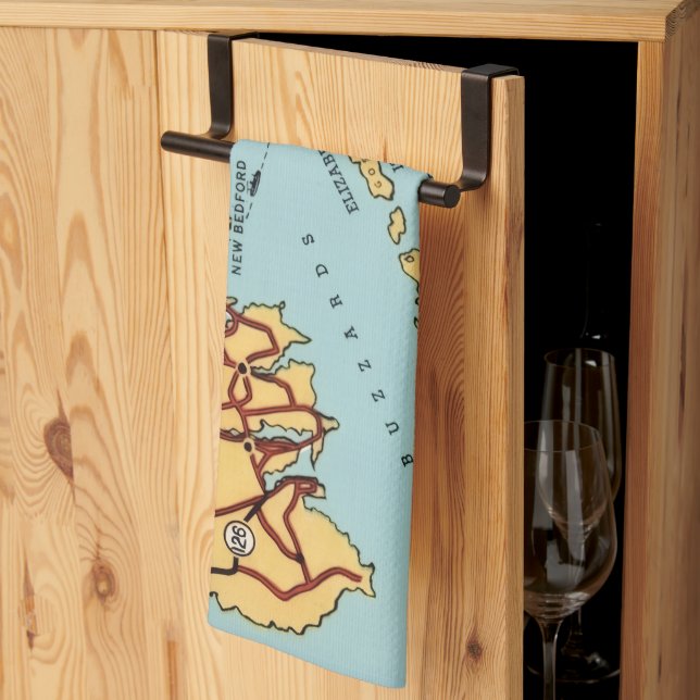 Linge De Cuisine Carte de la côte de Martha's Vineyard  (Pliage en tiers)