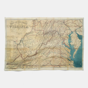 Linge De Cuisine Carte de l'état de Virginie (1862)