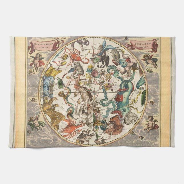 Linge De Cuisine Carte de l'étoile zodiaque céleste du ciel de la c (Horizontal)