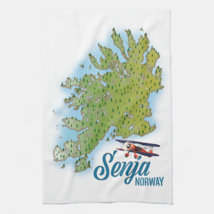 Linge De Cuisine Carte de l'île Senja Norvège