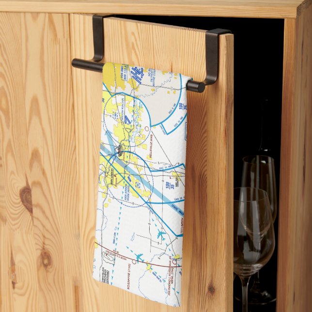 Linge De Cuisine Carte de navigation de l'aéroport de Détroit (Pliage en tiers)