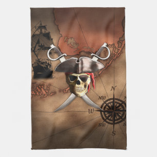Linge De Cuisine Carte de pirate
