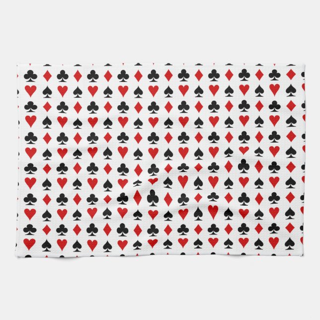 Linge De Cuisine carte de poker symbole texture motif diamants spad (Horizontal)